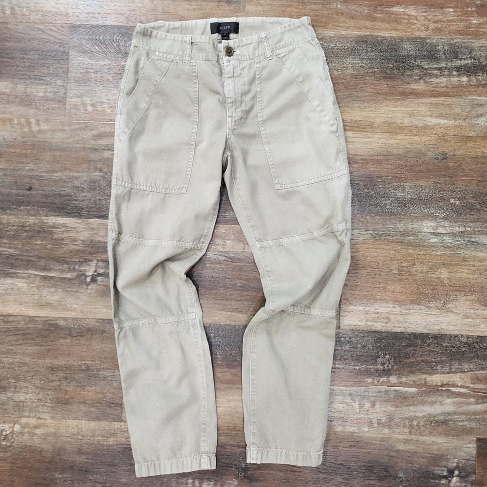 J.CREW GREEN WASHED CAMERON SLIM CHINO PANT SIZE 2